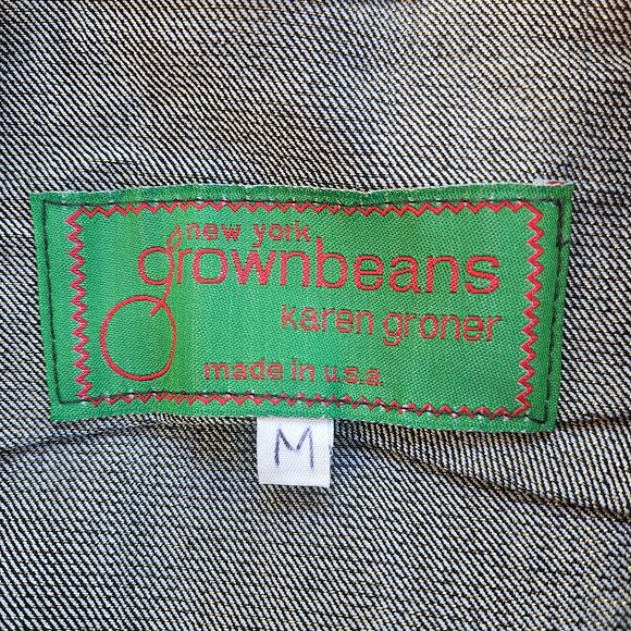 GROWNBEANS Karen Groner Mini Dress Medium Denim Colorful Zippers Sleeveless Art - Picture 7 of 7